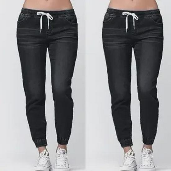 Европейские и американские женские облегающие повседневные подростковые джинсы с эластичной талией