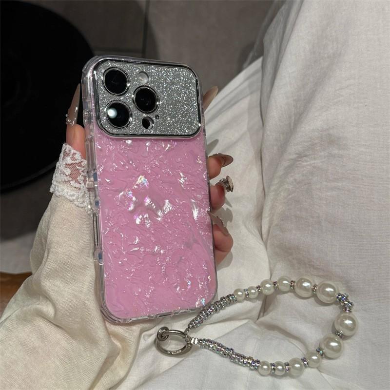 Блестящий смоляной чехол-ракушка для IPhone 17 Pro 16 15 с морскими ракушками, стильный защитный чехол для женщин