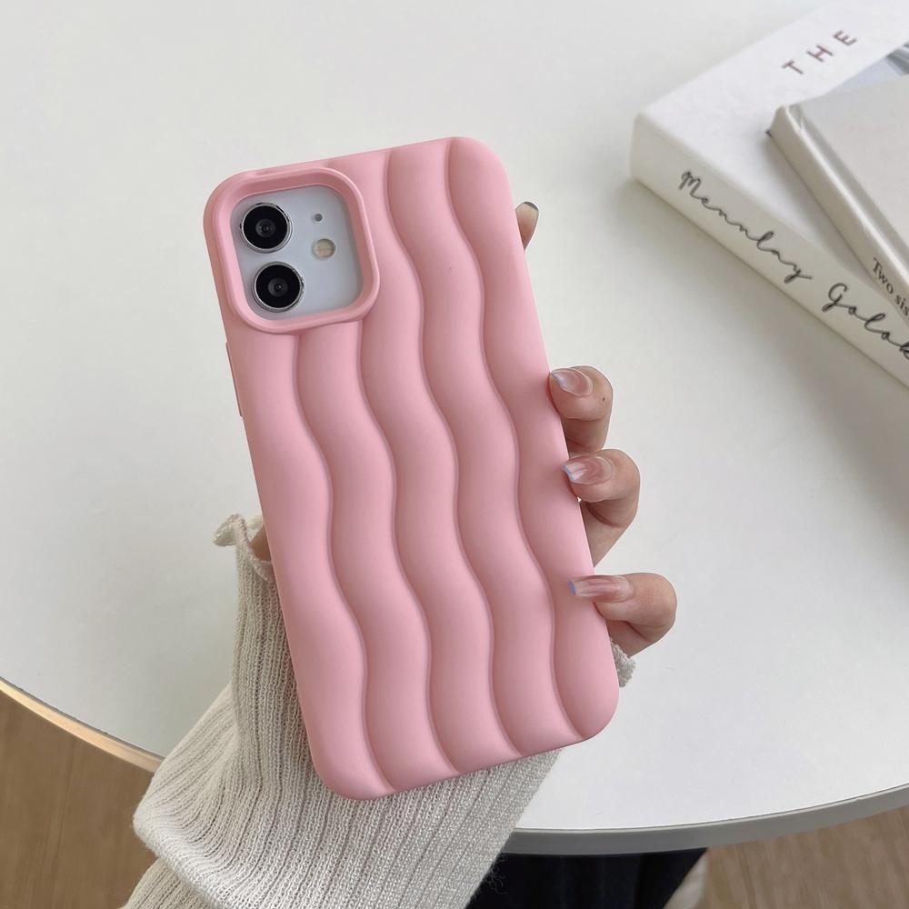 Мягкий силиконовый чехол для телефона с 3d волнами воды для Iphone 14 13 12 11 Pro Max 10 ярких цветов, матовый шелковистый кожный покров