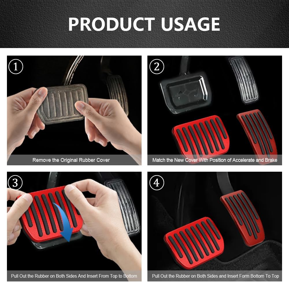 Suitable for Tesla Model3/Y accelerator brake rest pedal aluminum alloy protective cover red