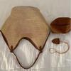 Parent Shoulder Bag Straw Woven Bag Tote Bagwith Sunglasses Clip Hollow Shoulder Bag  Holiday