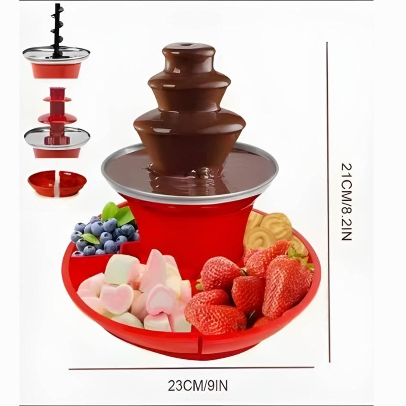 Multipurpose Chocolate Fountain Maker 3 Layer Electric Chocolate Fondue Fountain for Candy Melting And Cheese Dipping