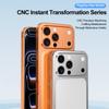 Чехол-бампер из алюминиевого сплава оригинального цвета для iPhone 16 15 14 13 Pro Max Металлическая рамка Задняя панель Задняя Задняя Изменить на 17