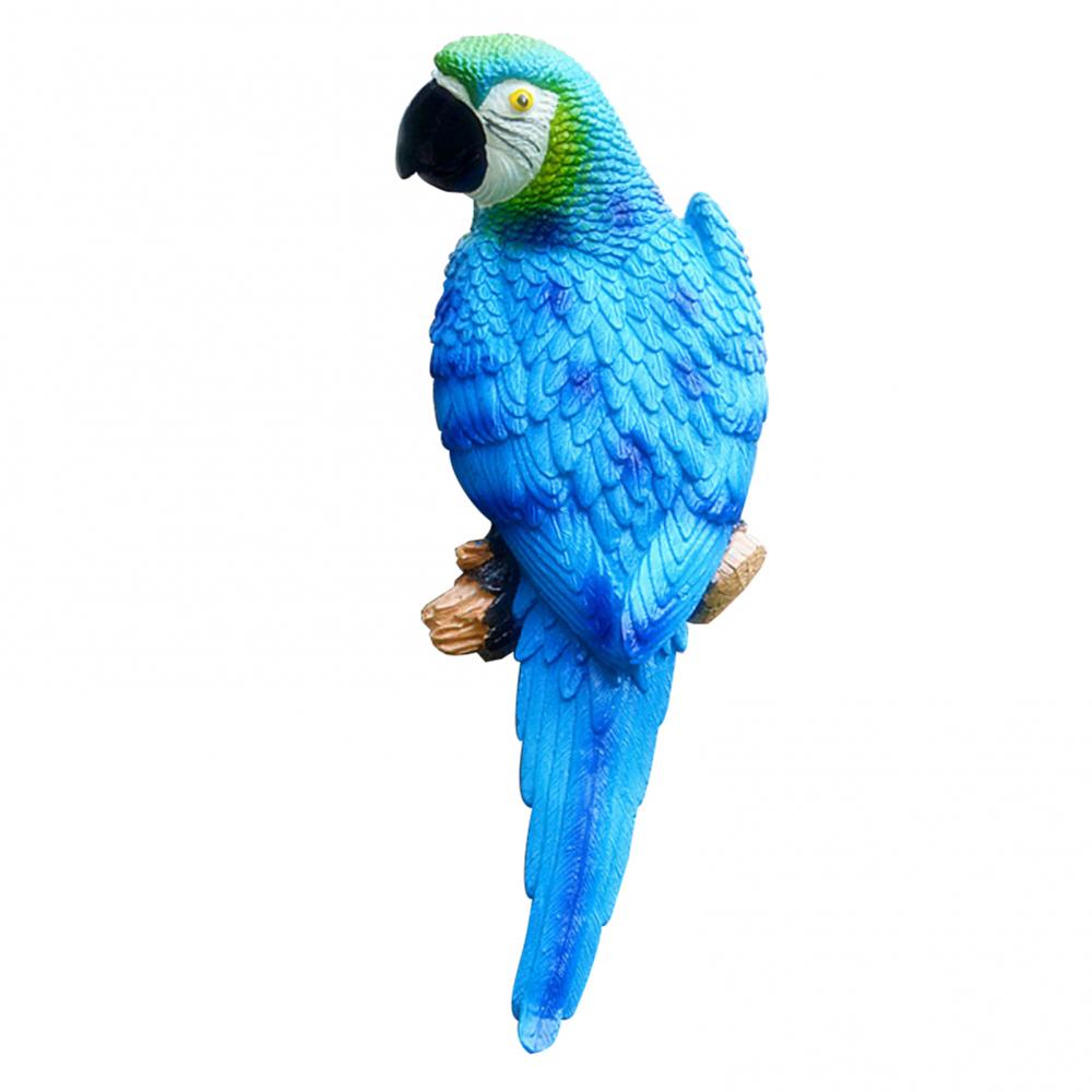 Resin Decor Craft Decoration Simulation Parrot Bird Sculpture Wall Hanging Garden Decoration