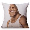 The Rock Face Dwayne Portrait Sofa Cushion Cover American Actor Johnson Pattern Decorative Cotton Linen Throw Pillow Case