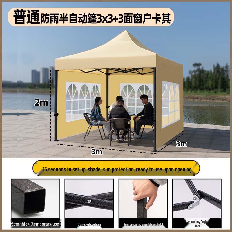 Outdoor Retractable Canopy Tent with Transparent Sidewalls