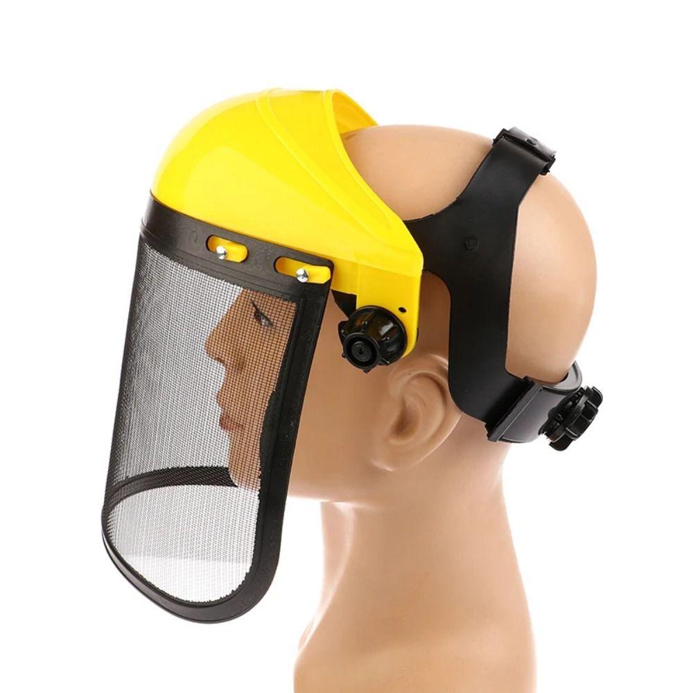 with Full Face Mesh Grass Trimmer Safety Helmet Mesh Garden Helmet Garden Mask Lawn Mower