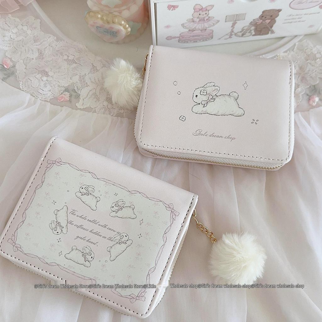 Оригинальный кошелек-бифолд и держатель для карт «Мечта девочки» - Милый короткий дизайн с защитой от размагничивания, с шелковым цветком и множеством слотов для карт