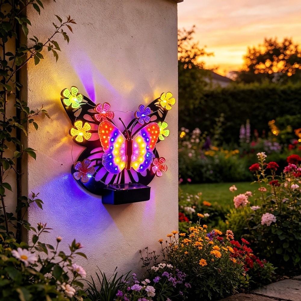 Waterproof Solar Butterfly Wall Light Solar Powered Garden Decoration Light Garden