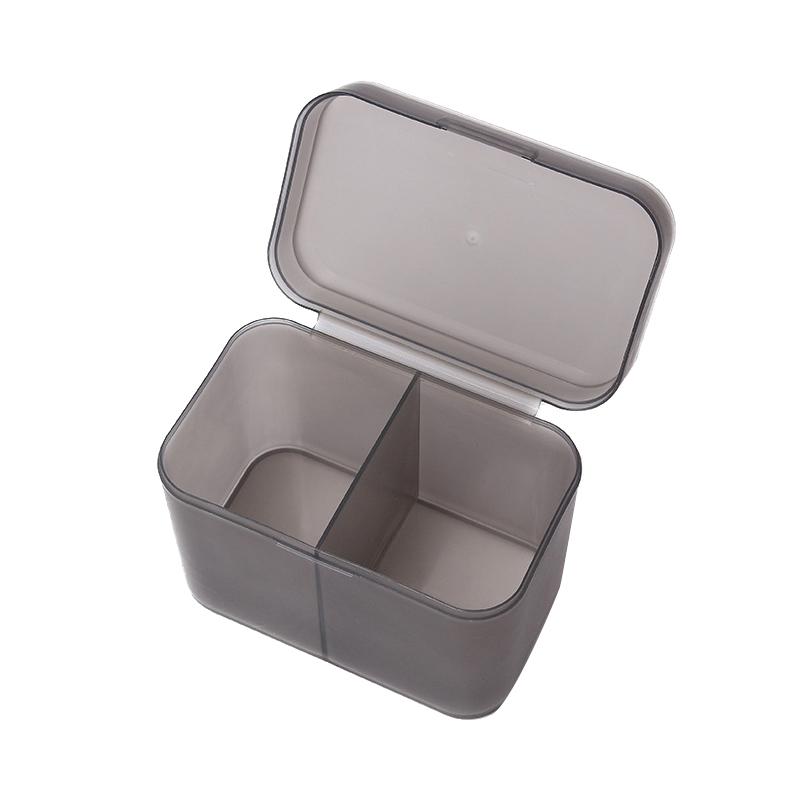 Ватные подушечки Тампоны Салфетки для ногтей Кисти для макияжа Органайзер Коробка для хранения Держатель-контейнер Независимый двойной отсек