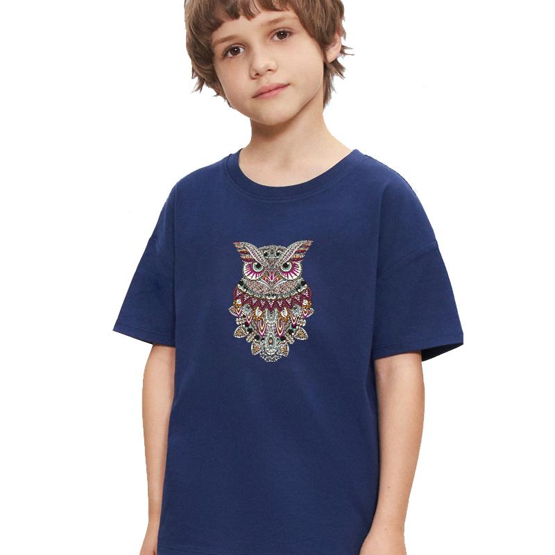 Этническая нашивка в виде совы из ткани для самостоятельного украшения футболки - термоаппликация для детей и взрослых