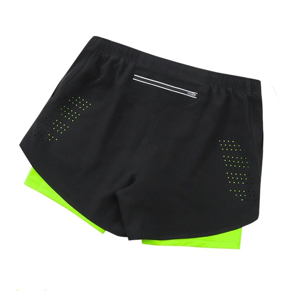 Мужские шорты 2-в-1, двухслойные, со встроенным карманом, быстросохнущие, подходят для занятий в спортзале, фитнесом, пилатесом, спортом на открытом воздухе, бегом, теннисом, бадминтоном