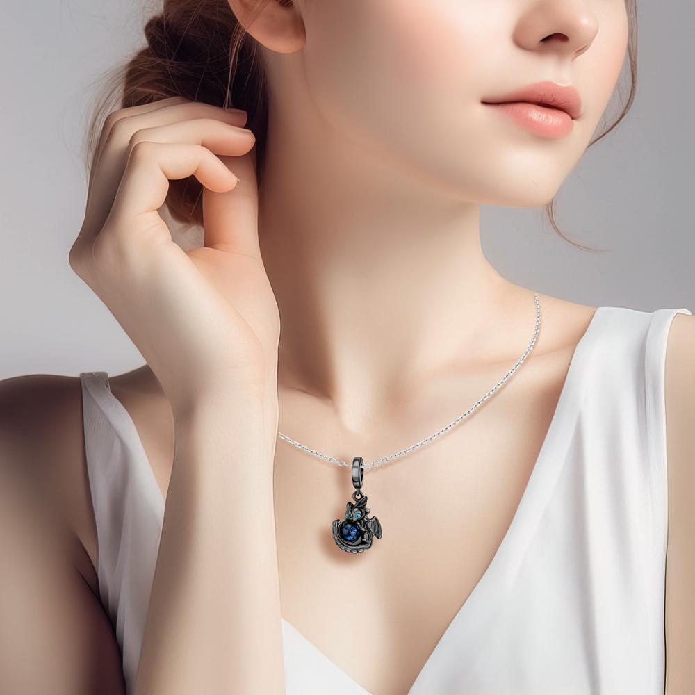 Горячая Распродажа 925 Стерлинговое серебро Медь Разноцветный и Черный Маленький Шарм-Подвеска Дракон Подходит для Браслета Прекрасные Циркониевые Аксессуары Подарки