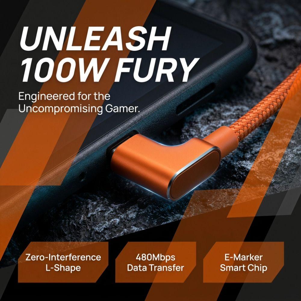 PD 100W USB Type-C Cable 20V 5A USB-C Data Cord Fast Charging Cable for Laptop Phone Tablet