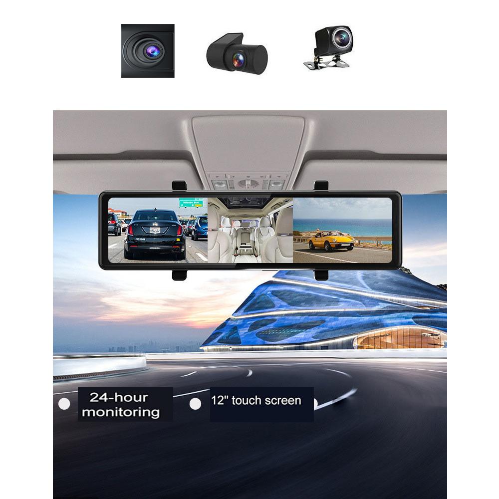 icreative 11,26-дюймовый автомобильный видеорегистратор 1080P, беспроводной Carplay, Android, авто, двойной объектив, Wi-Fi, видеорегистратор, Wi-Fi, GPS, FM, Bluetooth, циклическая запись, видеорегистратор