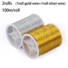 100 Metres Hand Crafts DIY Embroidery Thread Cross Stitch Gold Wire Sewing Machine