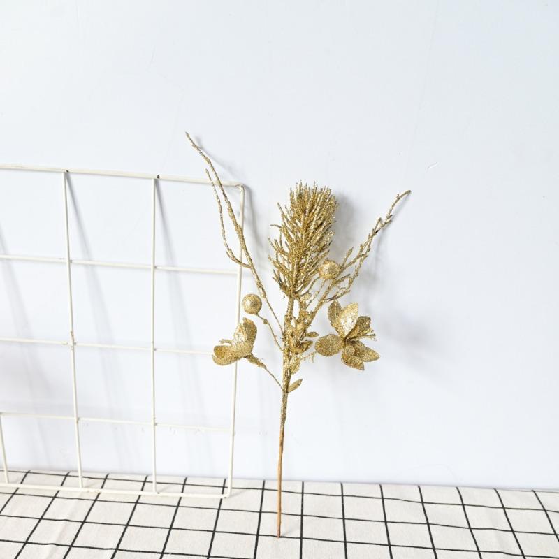 Artificial Lily Wheat Ear Red Gold Christmas Arrangement Christmas Fruit Splice Leaves Christmas Tree Gold Powder Sequins