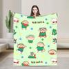 Crayon Shin-chan joyfully dress up the Christmas tree Blanket  Travel Flannel Throw Blanket For Living Room Warm Bedspread Gift