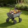 VEVOR Garden Dump Cart, 181 kg Poly Dump Cart, Garden Carts Dumps Wagon with 90 degrees Quick-Dumps Mechanism, 180 degrees Swivel Wheels