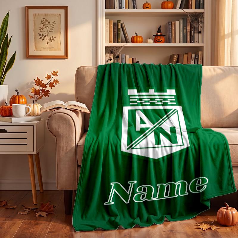 Atletico Nacional Custom Flannel Blankets Soft Warm Cozy Throws for Home Decor Holiday Gifts