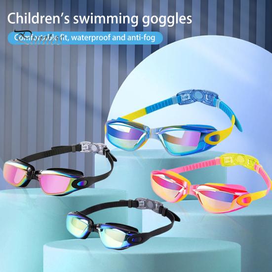 Kids Swimming Glasses Ergonomic Design Adjustable Anti-Fog UV Protection Swim Eyewear Diving Glasses for Children