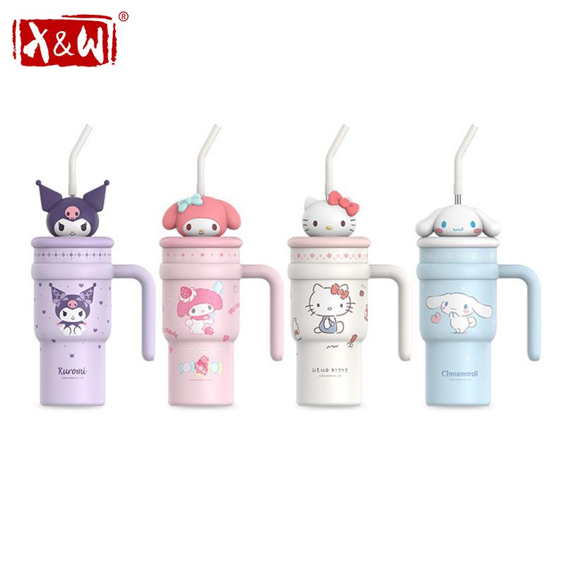 X&W для Sanrio 700 мл Термокружки Сохраняют холодное и горячее Термокружка Нержавеющая сталь Мультяшный Хелло Китти Стакан для питья с крышкой-куклой