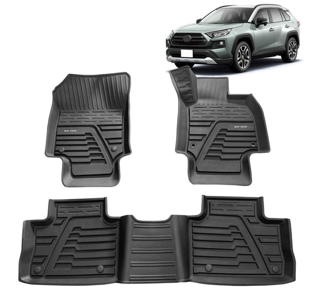 Floor Mat Compatible with Toyota RAV4 XA50 Type 3D Car Mat 3D Floor Mat Waterproof Stain Resistant Gasoline Car Hybrid Car TPE Material Custom Parts