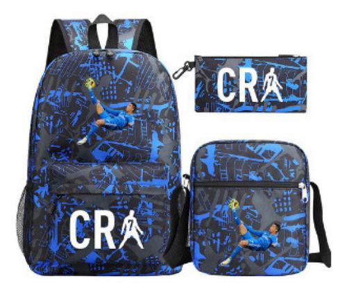 Youth Fashion Backpack Shoulder Bag Pencil Case Children'S Student School Bag 3-Piece Set