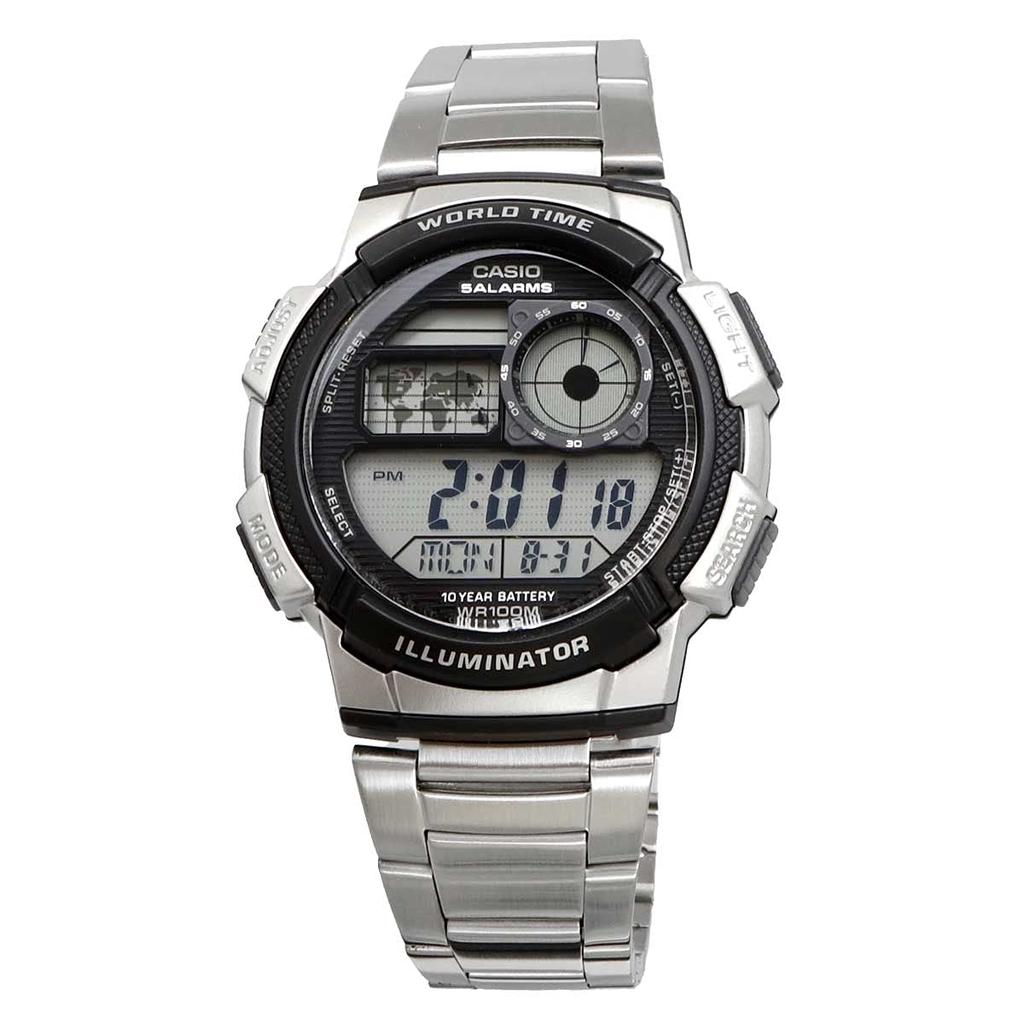 Casio Часы цифровые мирового времени Overseas Model Metal Band Silver [Casio] Мужские AE-1000WD-1AV [Товар]
