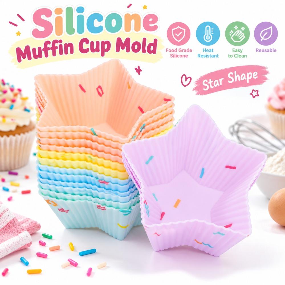 20PCS High Low Temperature Resistant Silicone Baking Cups Cupcake Liner Muffin Cupcake Tart