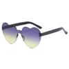 Transparent jelly color love glasses, men's and women's peach heart anti-ultraviolet sunglasses, European and American heart-shaped one-piece sun