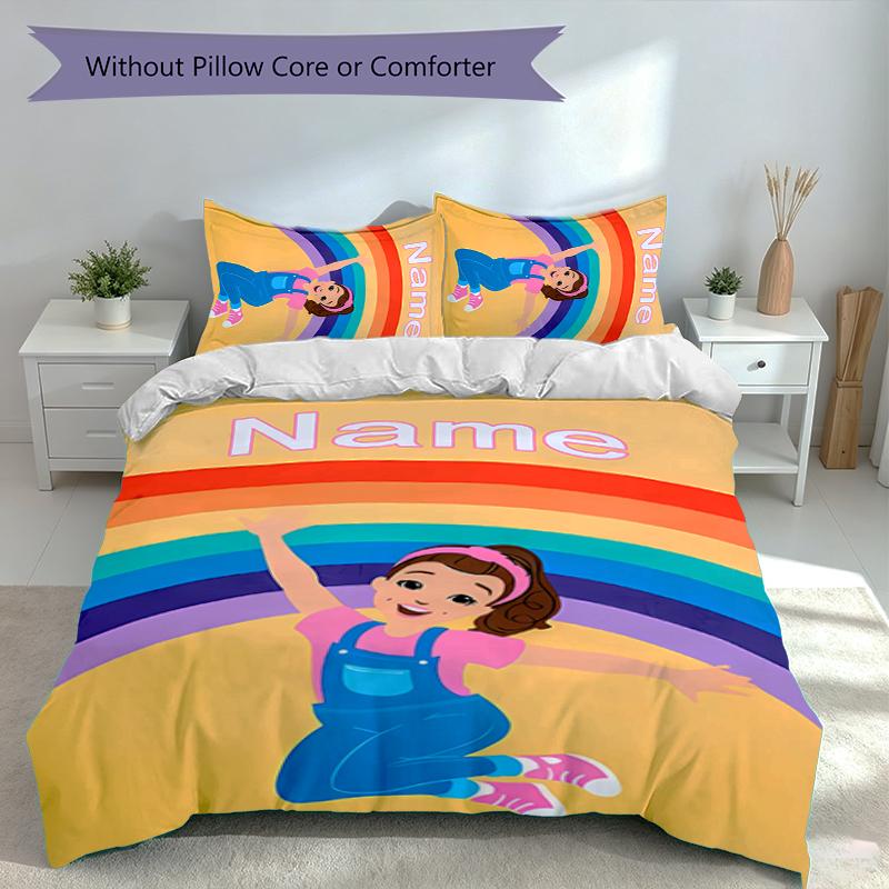 3pcs Custom Name Ms. Rachel Set,Includes 1 Duvet Cover and 2 Pillowcases,All-season Bedroom Decor