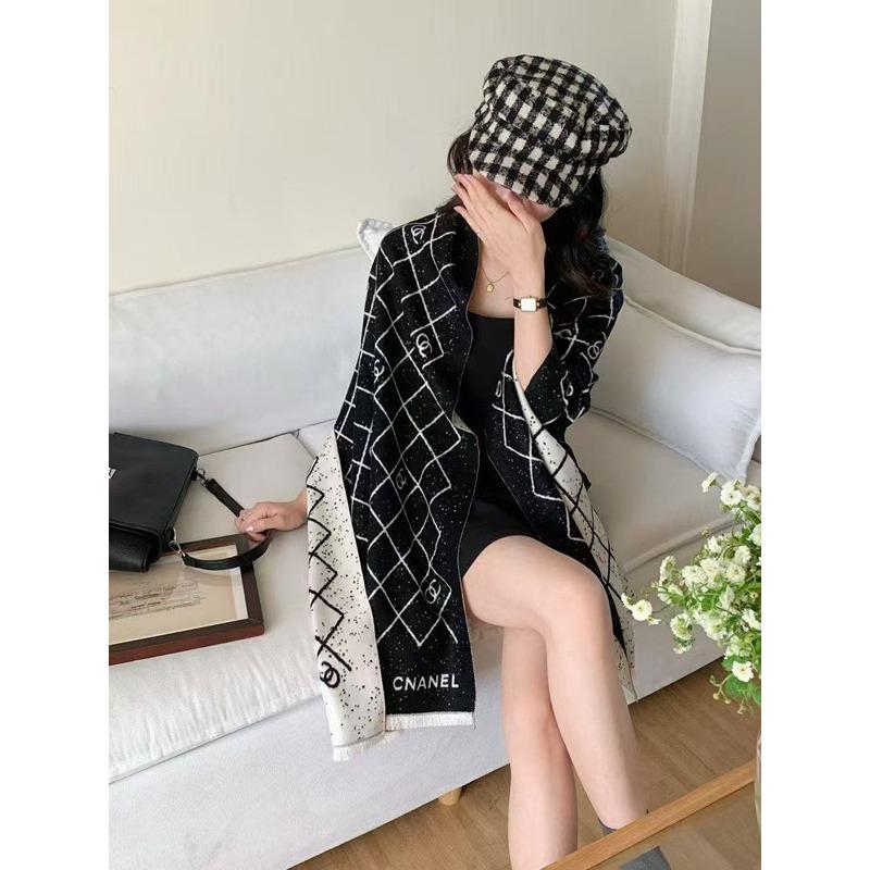 Новый шарф-шаль Xiaoxiang из смесовой шерсти, классический, легкий, роскошный, с буквенным принтом