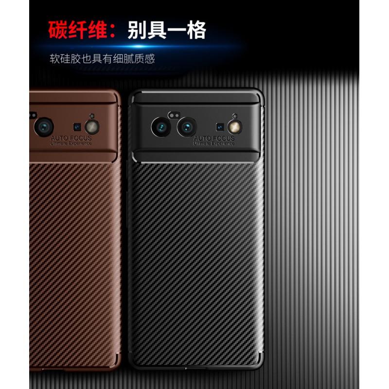 Full Coverage TPU Phone Case Google Pixel 10 Pro With Carbon Fiber Texture Shockproof Anti-Scratch Back Cover