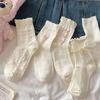 1 Pair Lolita Socks Bow Middle Tube Preppy Style Princess Socks Jk Streetwear