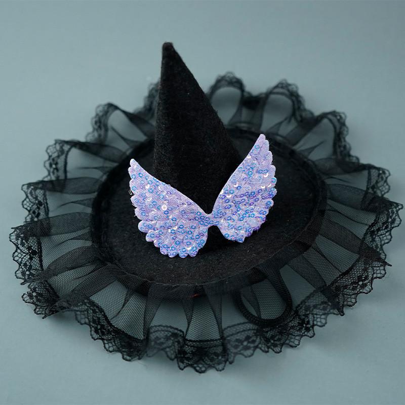 Witch Pet Hat Costume Accessory With Pumpkin And Bat Designs For Wear Halloween
