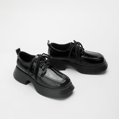 Женская обувь, новая весенне-осенняя черная обувь в британском стиле, маленькие кожаные туфли в стиле ретро, ​​одинарные туфли в взрывном стиле