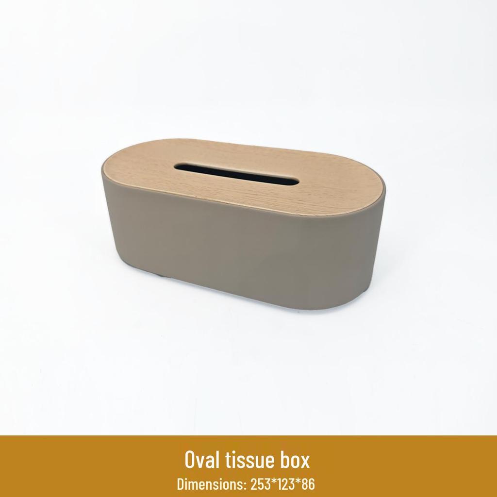 Custom High-End Hotel Guest Room Leather Wood Grain Tissue Box & Service Tray