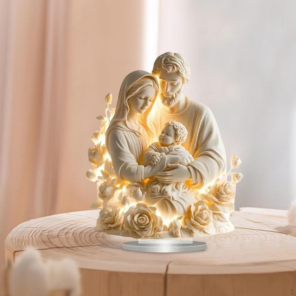 2D Иисус Святой Фигура Украшения Акриловый Настольный Знак Художественное Произведение Коллекционирование Праздничный Плоский Рабочий Стол