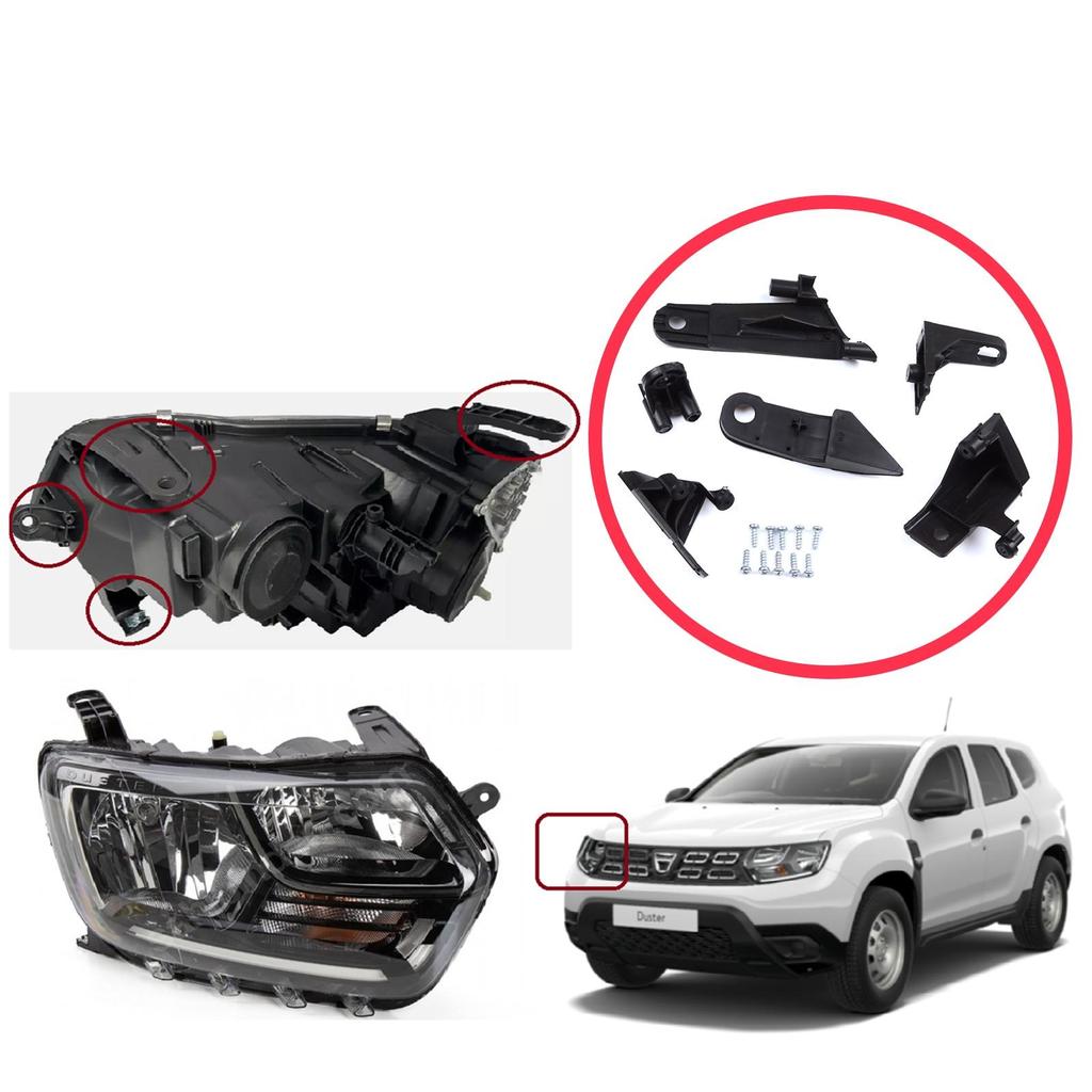 BHL565-2 Комплект кронштейнов для крепления фары, правая сторона для Dacia Renault Duster MK2 HM 2017-2024 260101133R