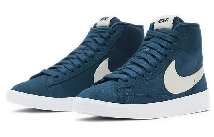 Nike Кроссовки Blazer Mid Vintage замшевые сине-белые женские AV9376-403