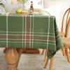 Green Plaid Linen Tablecloth Modern Simple Dining Table Cover Coffee Table Cloth
