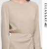 ELLASSAY Pleated Slit Mid-Length Dress