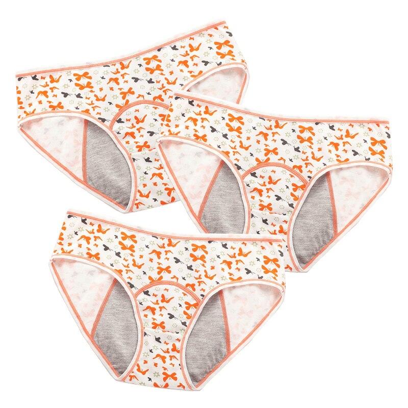 3 шт. герметичные детские менструальные штаны, хлопковое нижнее белье, милые трусики с героями мультфильмов, модные трусы