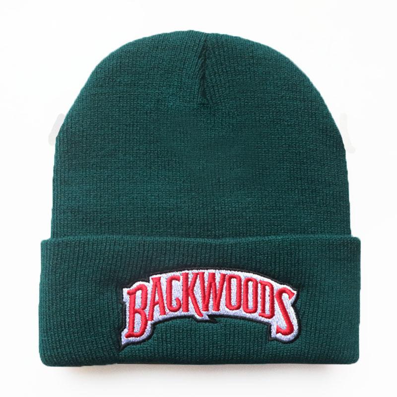 Autumn and winter letters for men and women BACKWOODS Warm knitted hat with embroidery for students, pullover hat