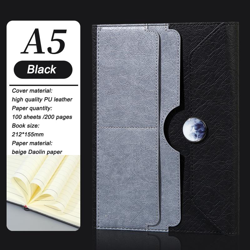 Gift Box with Ustick and Pen Round Magnetic Button Fancy Notebook for Business and Office