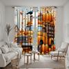 2 шт. HD Осенний грузовик с тыквой Кленовый лист щебечущие птицы декоративная занавеска Желтая завязка цифровая печать занавеска для домашнего декора хлев