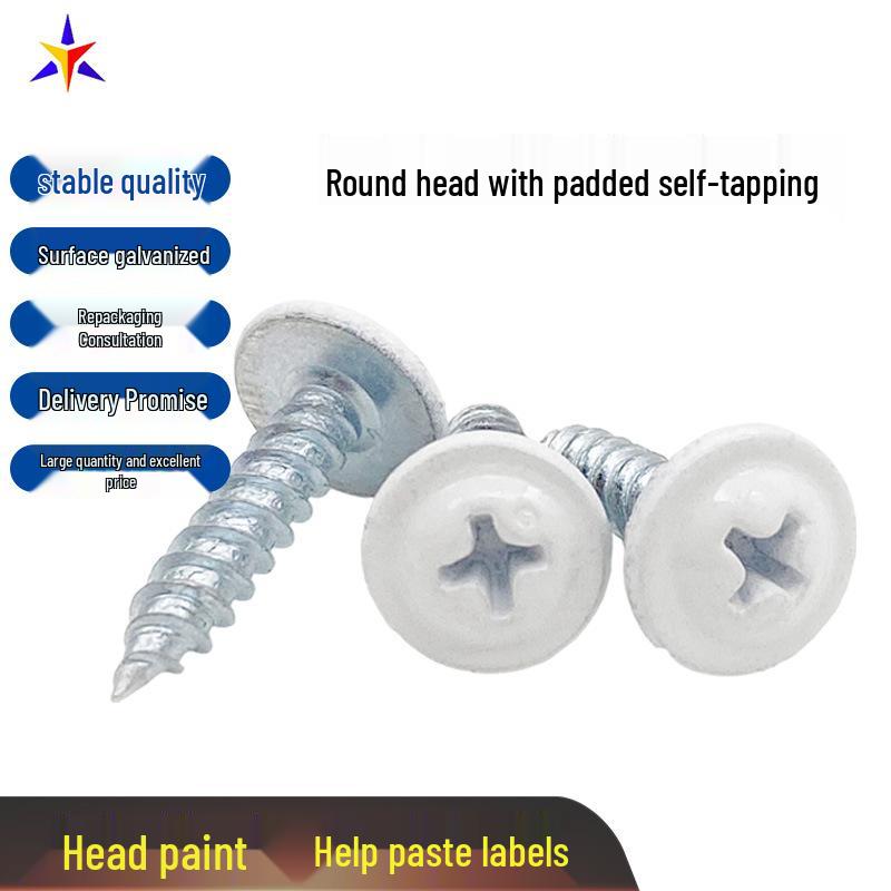 White Painted Round Head Phillips Self-Tapping Screw M4.2 with Spacer and Washer