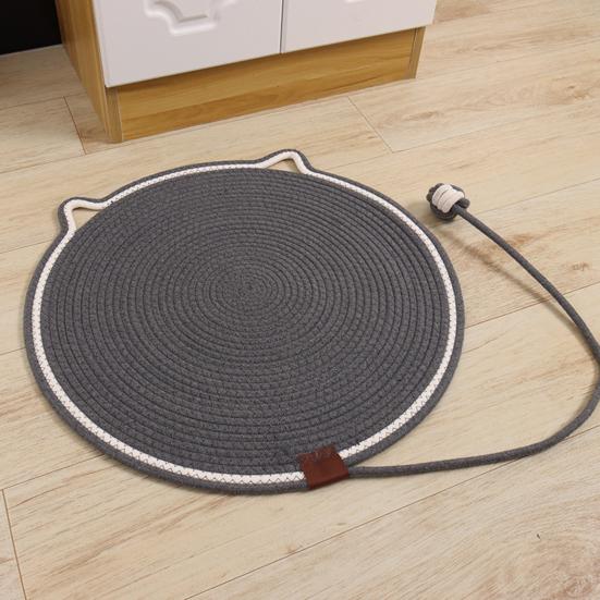 Cat Scratching Pad Large Size 35cm Natural Cotton Rope Cat Scratching Mat Dual Scratching Pads for Indoor Cats Sturdy Clean Cat Bed with Toy Ball