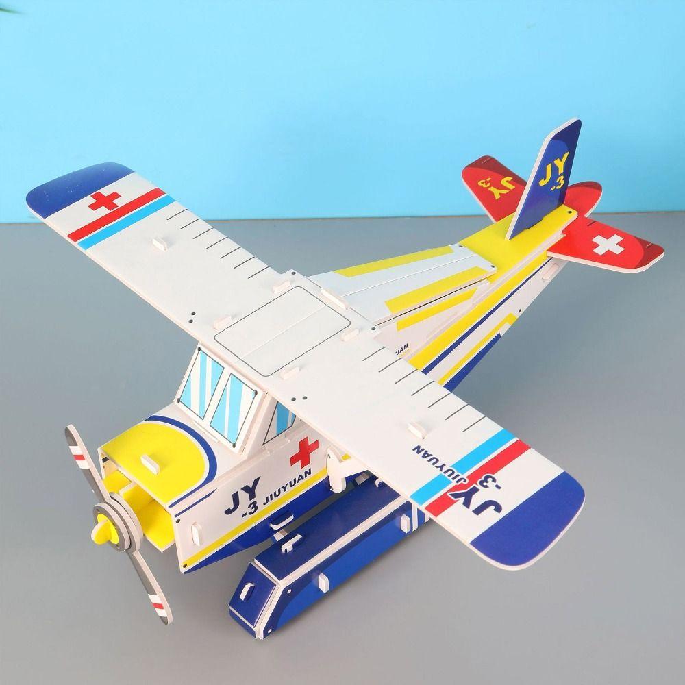 Handmade Airplane Puzzle 3D Education Puzzles Game Montessori Toys  Kids